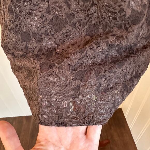 Vintage 90s/Y2K Brown Lace Top L - Picture 4 of 6